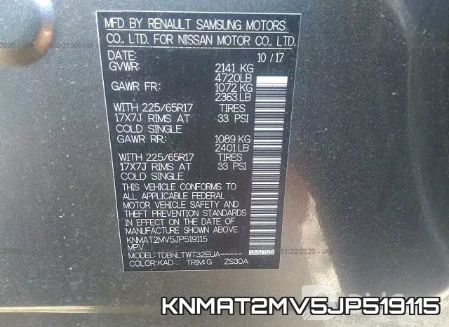 KNMAT2MV5JP519115 фото 10
