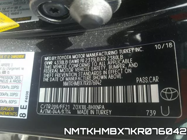 NMTKHMBX7KR076042 фото 2