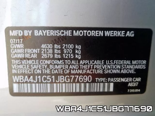 WBA4J1C51JBG77690 фото 2