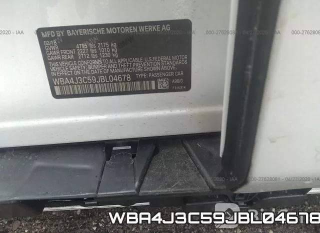 WBA4J3C59JBL04678 фото 10