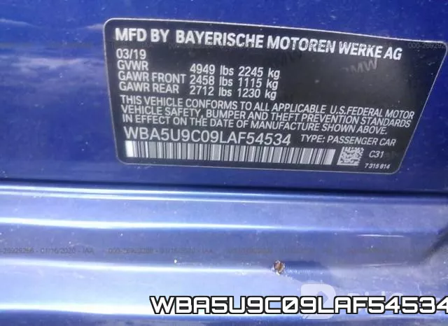 WBA5U9C09LAF54534 фото 10