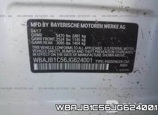 WBAJB1C56JG624001 фото 10