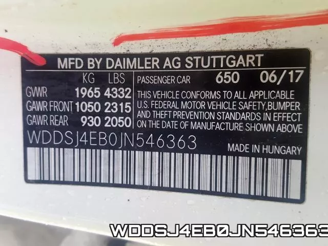 WDDSJ4EB0JN546363 фото 2