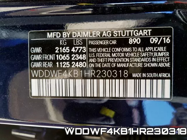 WDDWF4KB1HR230318 фото 2