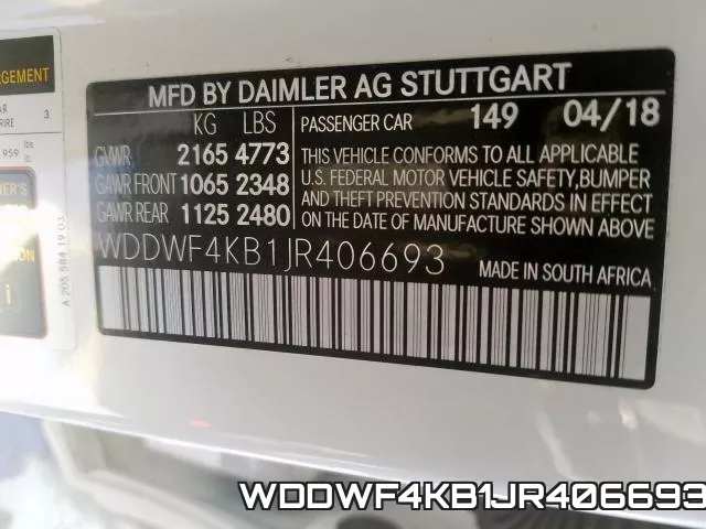 WDDWF4KB1JR406693 фото 2