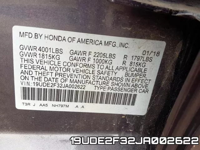 19UDE2F32JA002622 фото 2