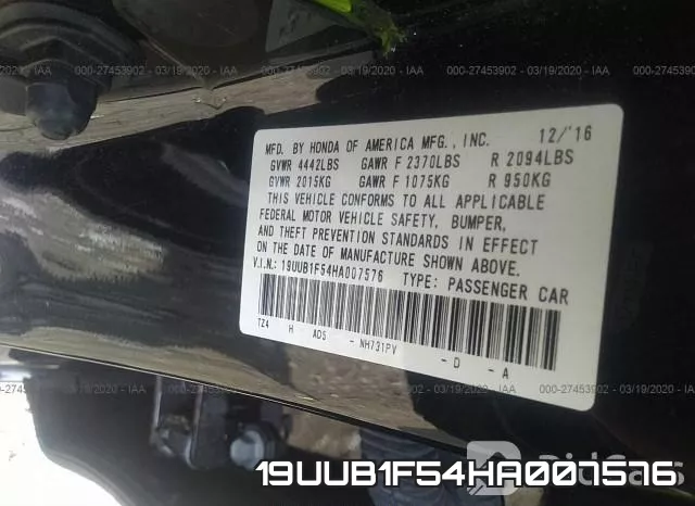 19UUB1F54HA007576 фото 10