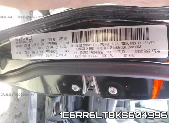 1C6RR6LT8KS604996 фото 10