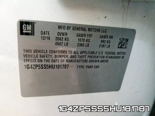 1G4ZP5SS5HU181787 фото 2
