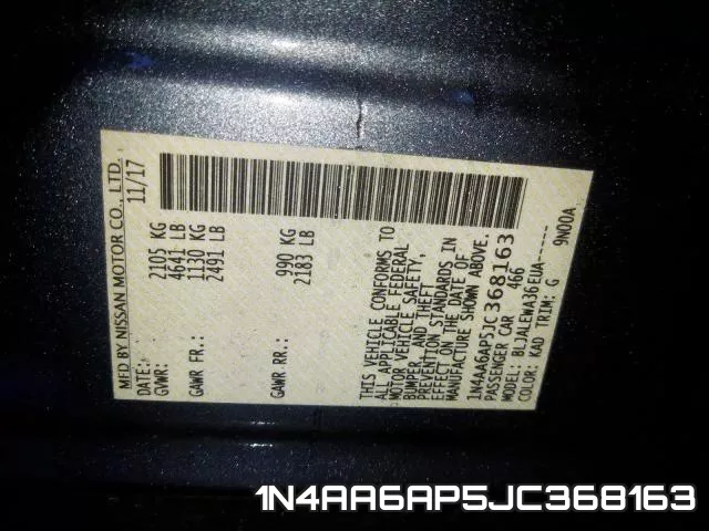 1N4AA6AP5JC368163 фото 2