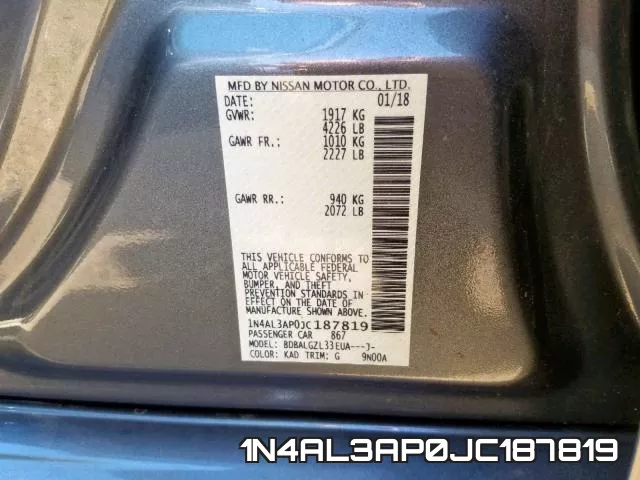 1N4AL3AP0JC187819 фото 2