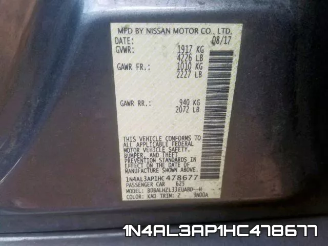 1N4AL3AP1HC478677 фото 2