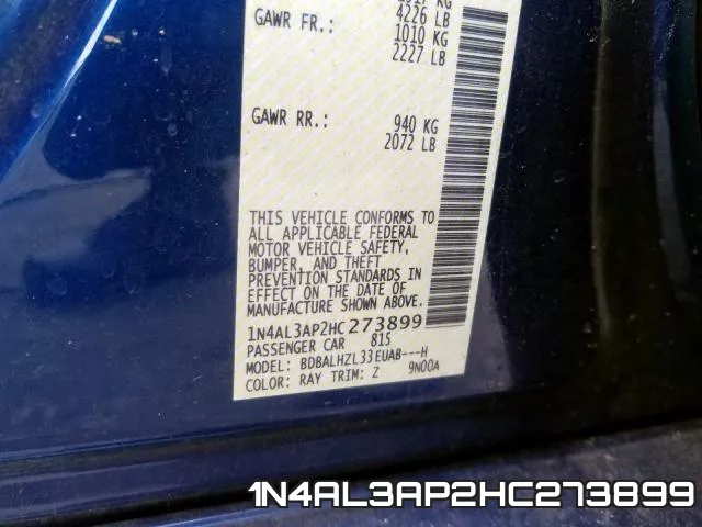 1N4AL3AP2HC273899 фото 2