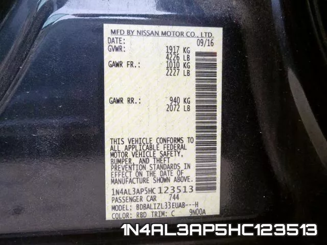 1N4AL3AP5HC123513 фото 2