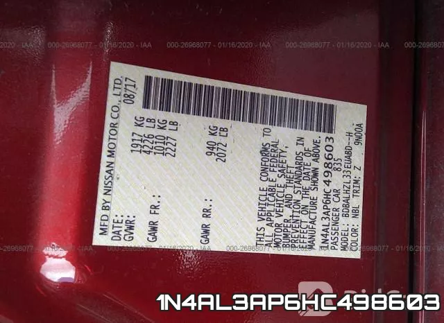 1N4AL3AP6HC498603 фото 10