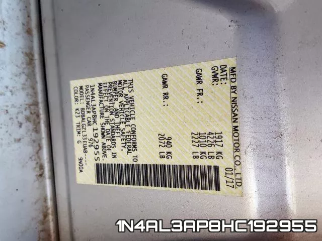 1N4AL3AP8HC192955 фото 2