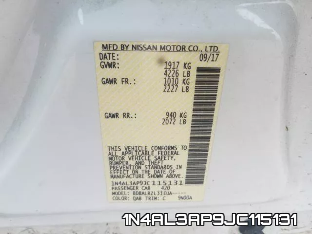 1N4AL3AP9JC115131 фото 2