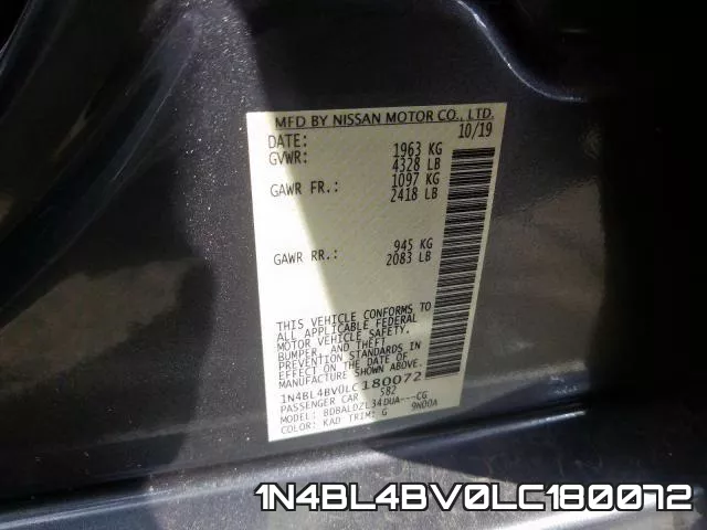 1N4BL4BV0LC180072 фото 2