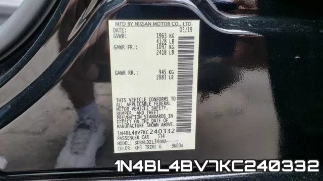 1N4BL4BV7KC240332 фото 2