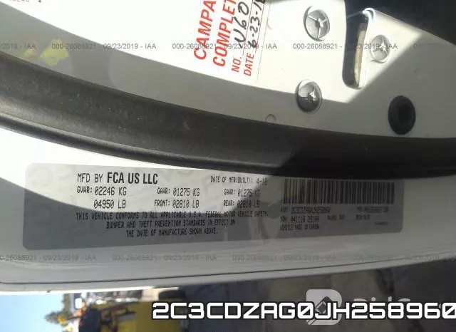 2C3CDZAG0JH258960 фото 10