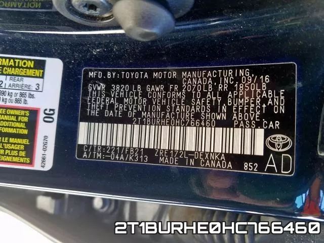 2T1BURHE0HC766460 фото 2