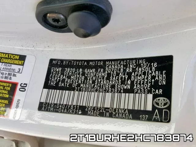 2T1BURHE2HC783874 фото 2