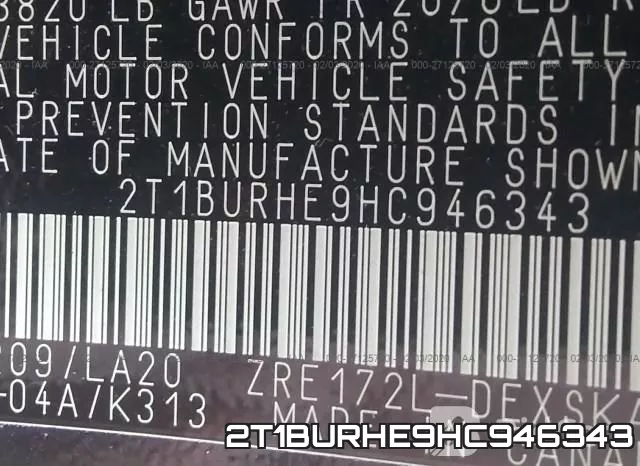 2T1BURHE9HC946343 фото 10