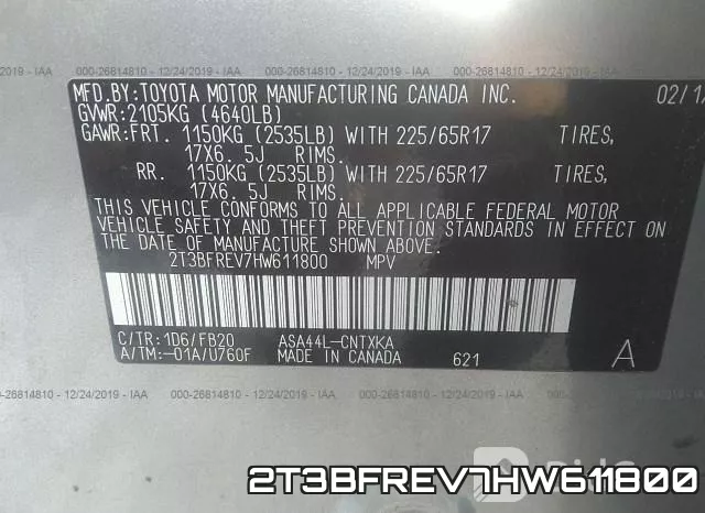 2T3BFREV7HW611800 фото 10