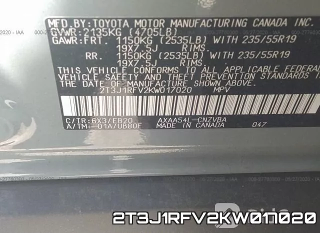 2T3J1RFV2KW017020 фото 10