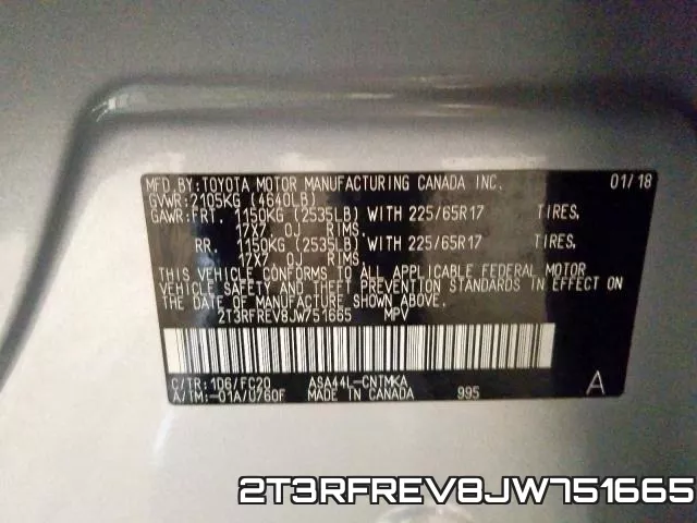 2T3RFREV8JW751665 фото 2