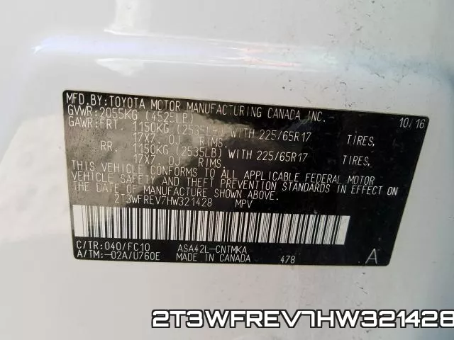 2T3WFREV7HW321428 фото 2