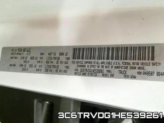 3C6TRVDG1HE539261 фото 2