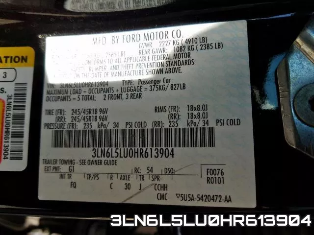 3LN6L5LU0HR613904 фото 2