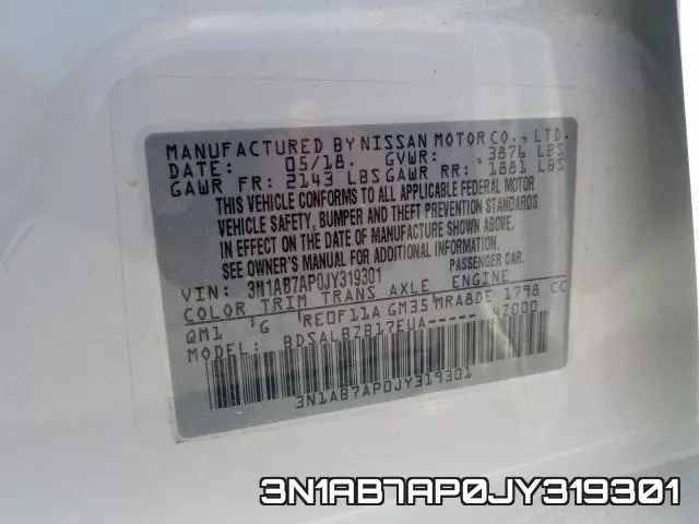 3N1AB7AP0JY319301 фото 2