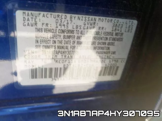 3N1AB7AP4HY307095 фото 2