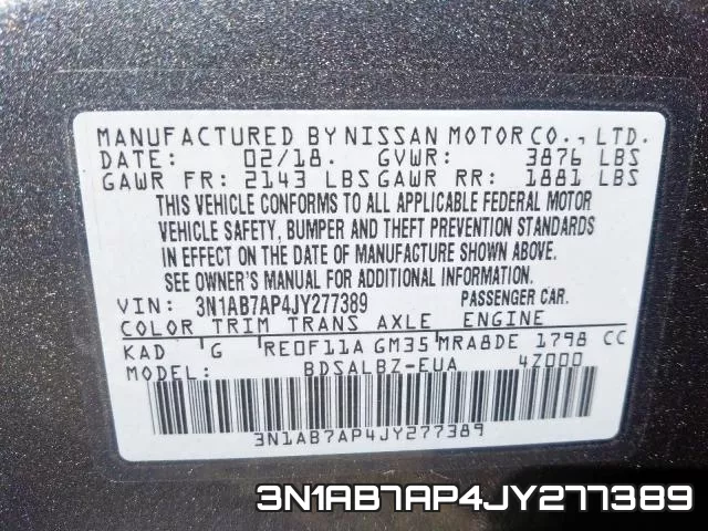 3N1AB7AP4JY277389 фото 2