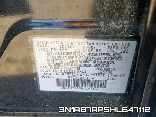 3N1AB7AP5HL647112 фото 2