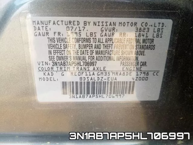 3N1AB7AP5HL706997 фото 2