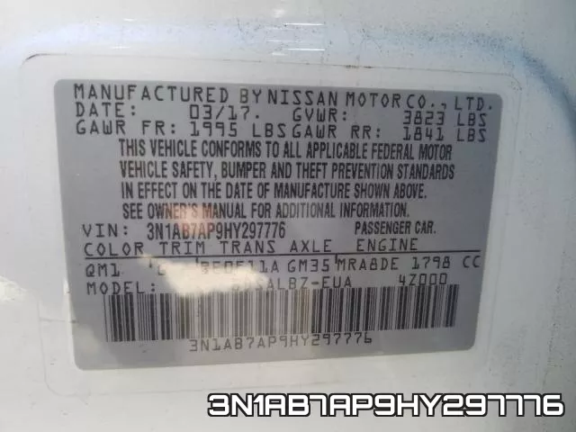 3N1AB7AP9HY297776 фото 2