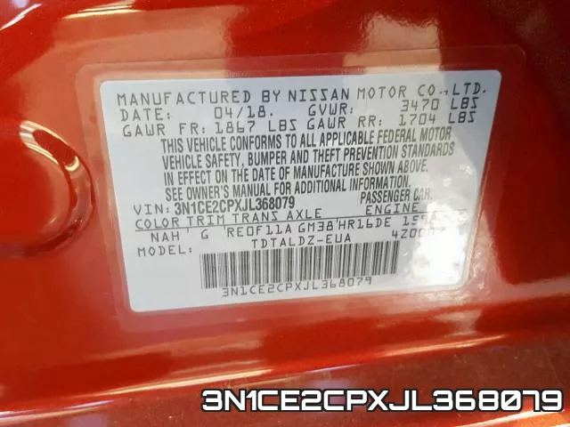 3N1CE2CPXJL368079 фото 2