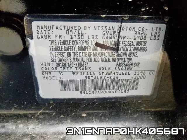 3N1CN7AP0HK405687 фото 2