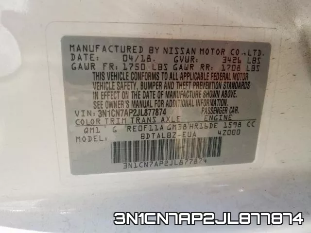 3N1CN7AP2JL877874 фото 2