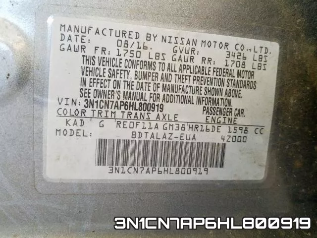 3N1CN7AP6HL800919 фото 2