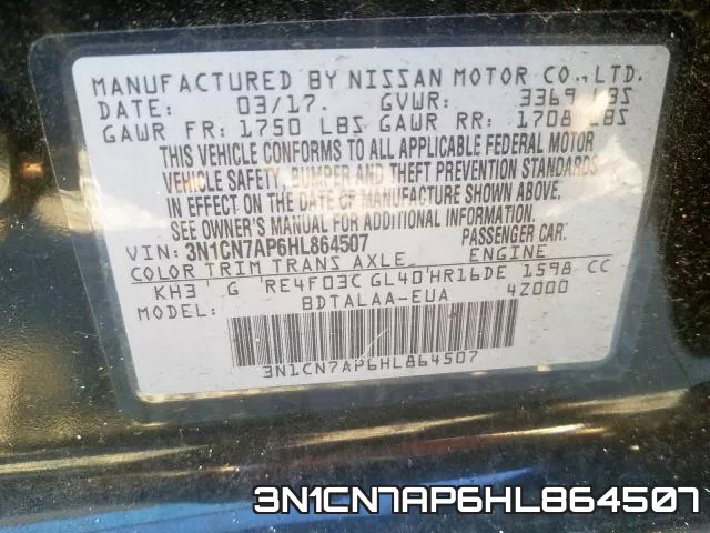 3N1CN7AP6HL864507 фото 2