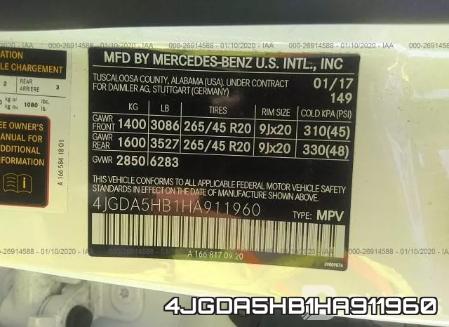 4JGDA5HB1HA911960 фото 10