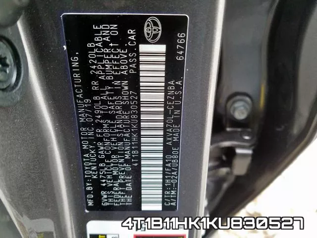 4T1B11HK1KU830527 фото 2