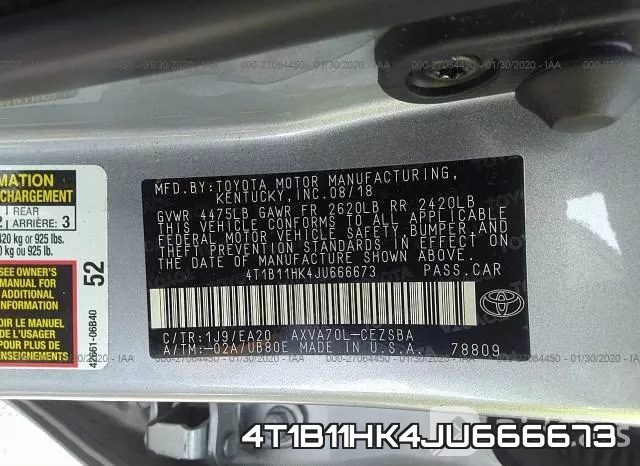 4T1B11HK4JU666673 фото 10
