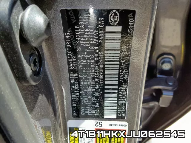 4T1B11HKXJU062545 фото 2