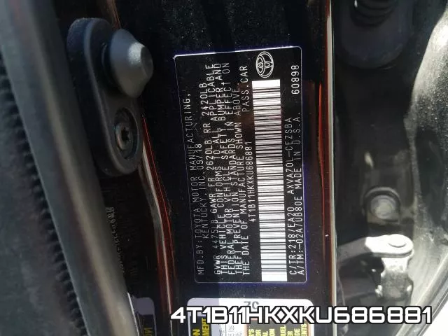 4T1B11HKXKU686881 фото 2