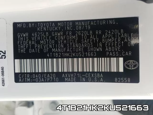 4T1B21HK2KU521663 фото 2
